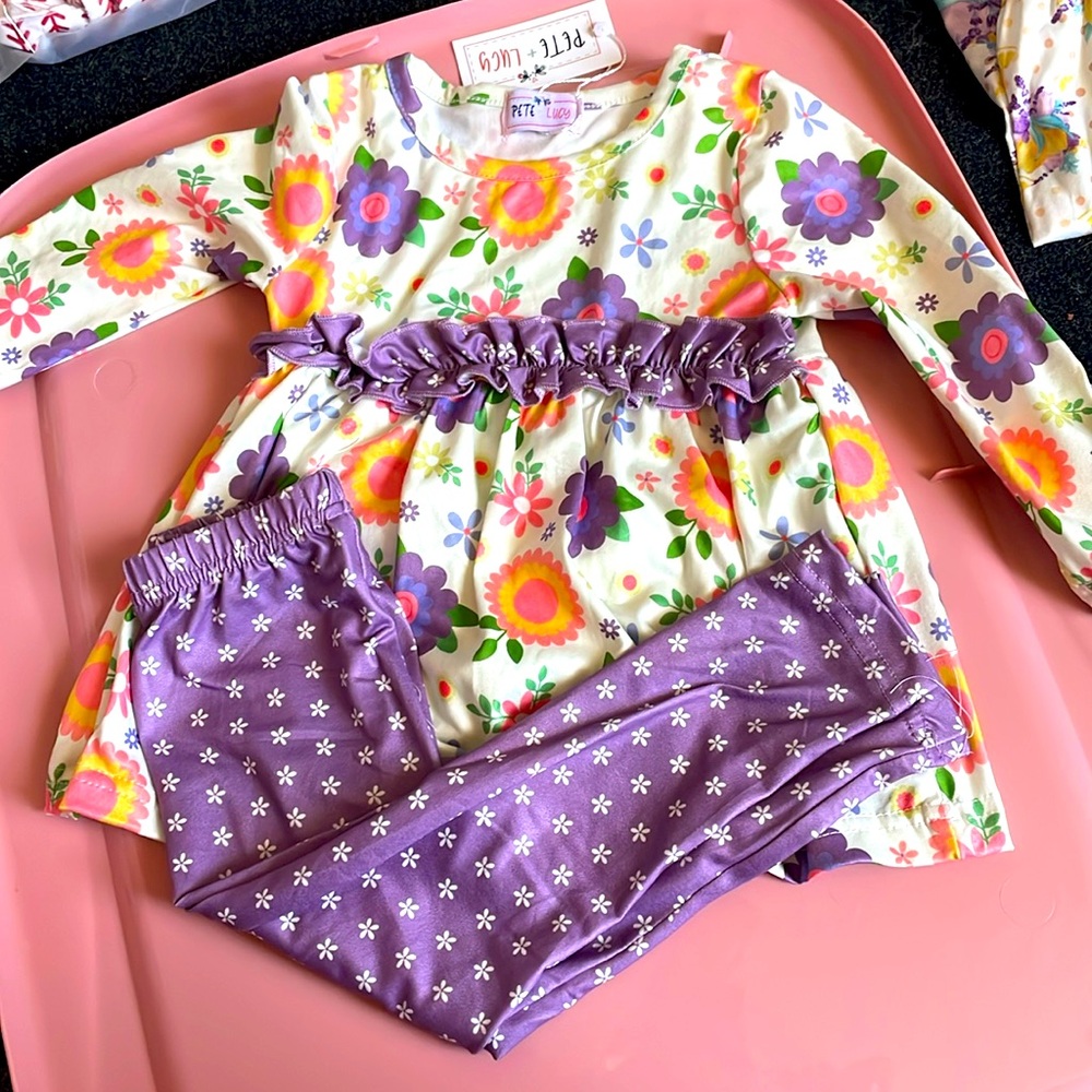 Pete + Lucy girls long sleeve pants set
